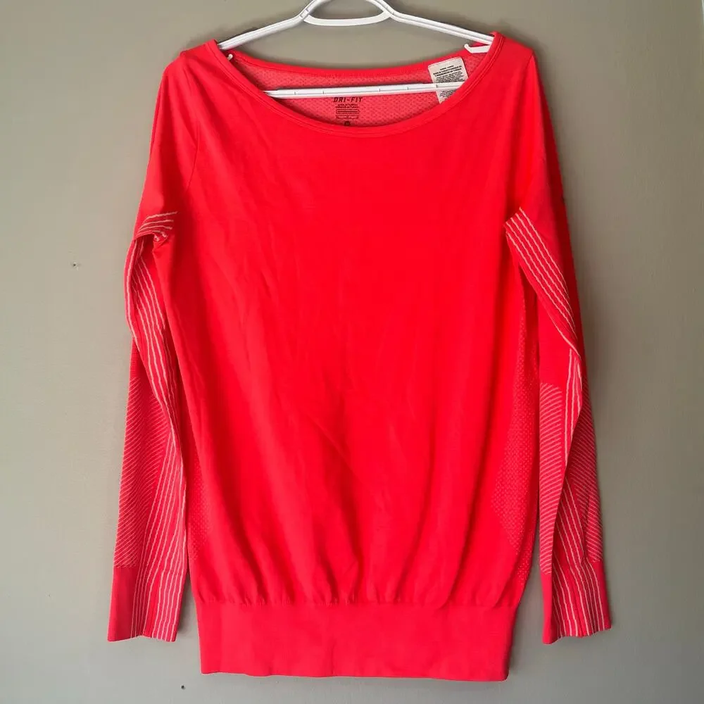 Nike Dri-Fit Hot Pink Long Sleeve Tee Size Medium